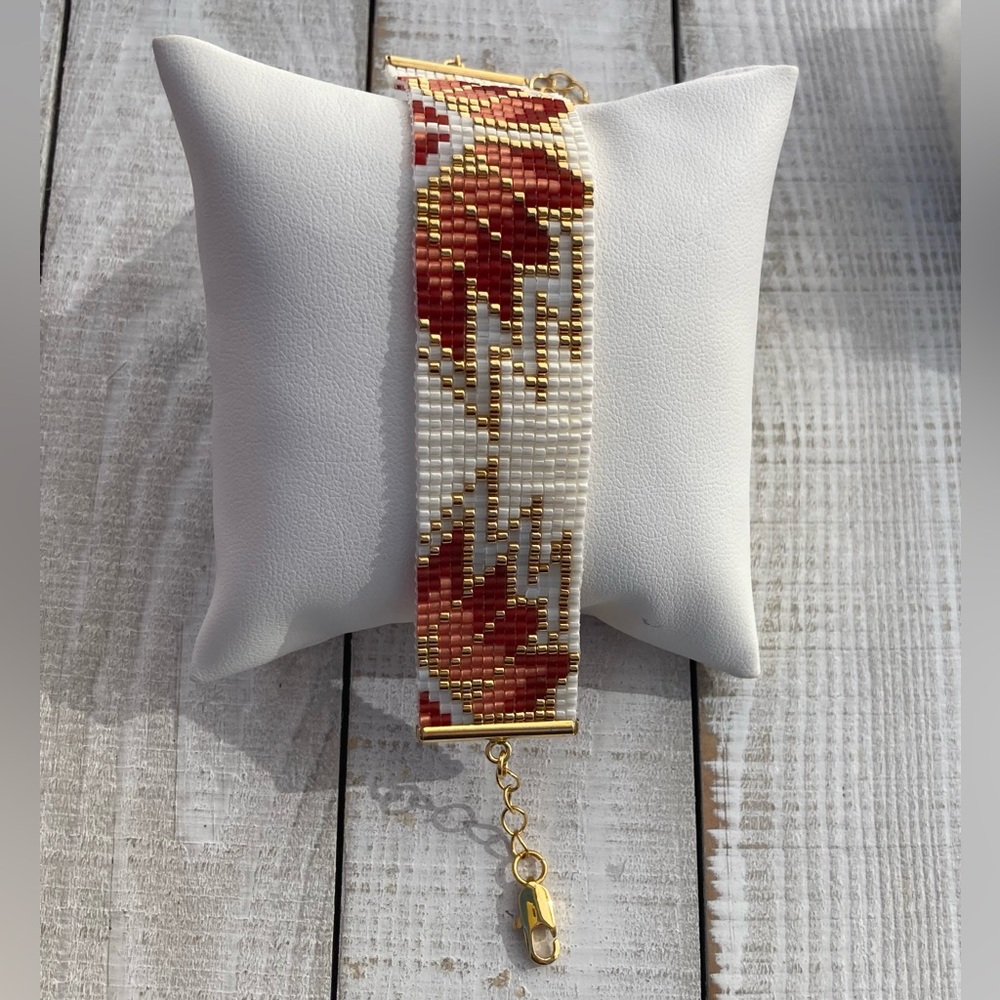 THEADORE handmade beaded loom bracelet with adjustable closure